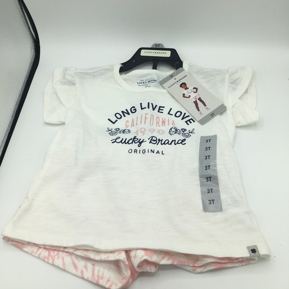 Brand New Lucky Brand T-shirt and Short set - Picture 1 of 2